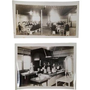 Vtg 40s Black White Photos Cafeteria Kitchen